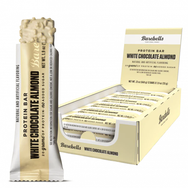 BAREBELLS BARS WHITE CHOCO ALMOND 55GR X 12UDS