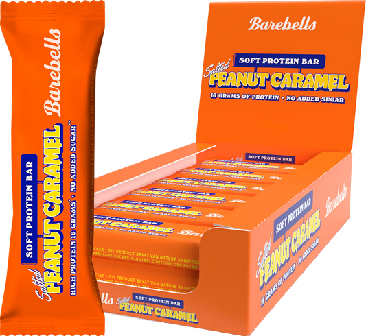 BAREBELLS BARS PEANUT CARAMEL 55GR X 12 UDS